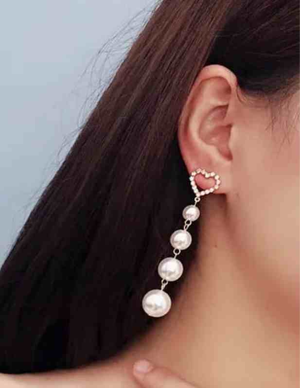 Long Pearl Earrings For Girls And Women three