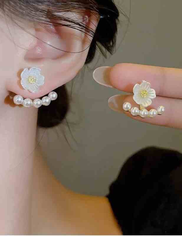 Pearl Flower Stud Earrings buy now