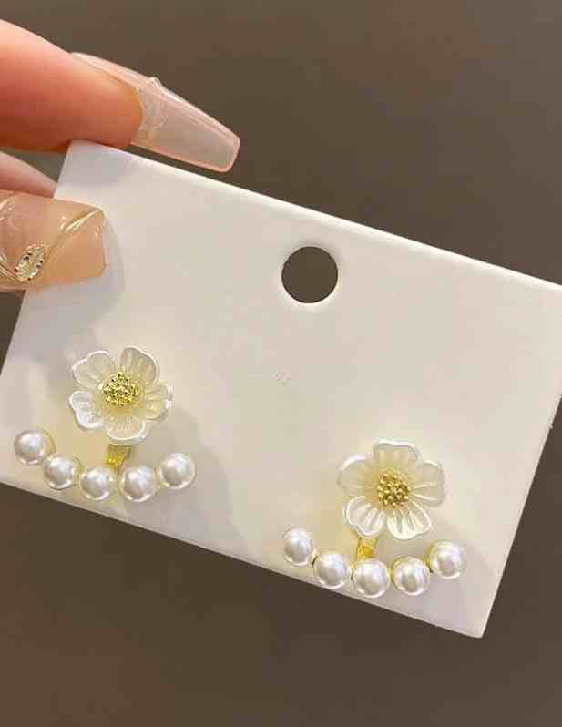 Pearl Flower Stud Earrings shop now