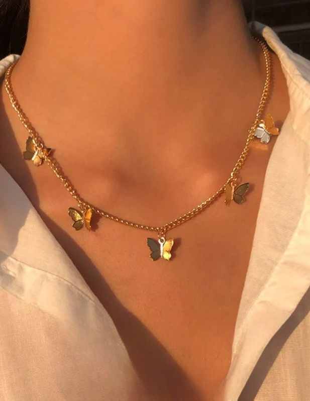 Butterfly Choker Necklace golden