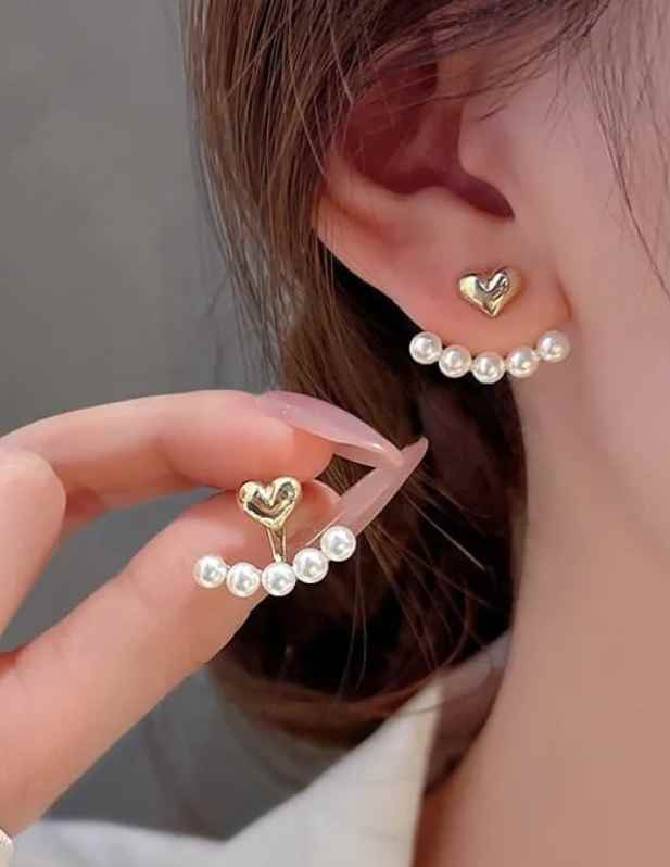 Gold Heart Stud Earrings