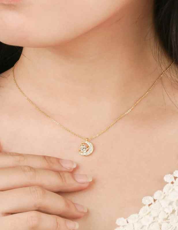 Golden Moon And Star Pendant shop now
