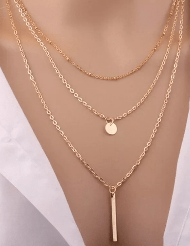Multi Layered Pendant golden