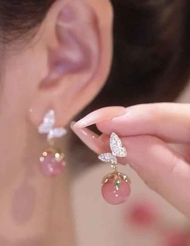 Pink Opal Earrings