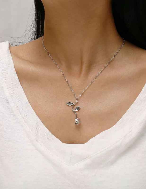 Rose Flower Pendant silver