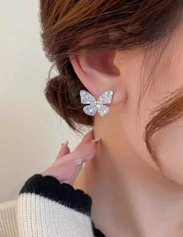 Silver Butterfly Earrings