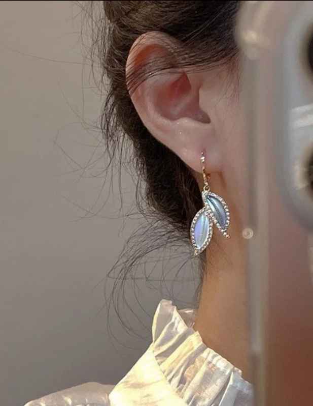 Small Crystal Leaf Earrings buy now
