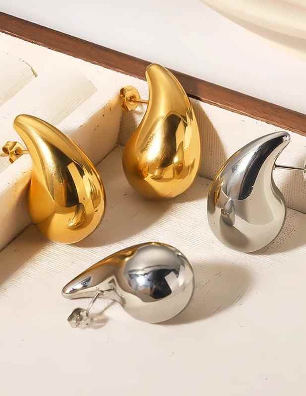 Water Drop Earrings Silver And Golden