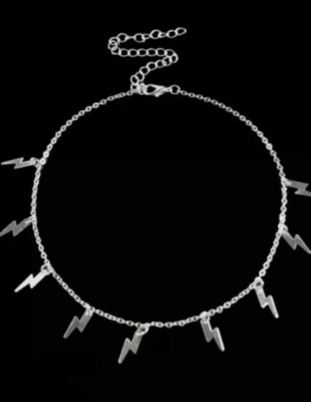 Zig Zag Pendant Necklace silver